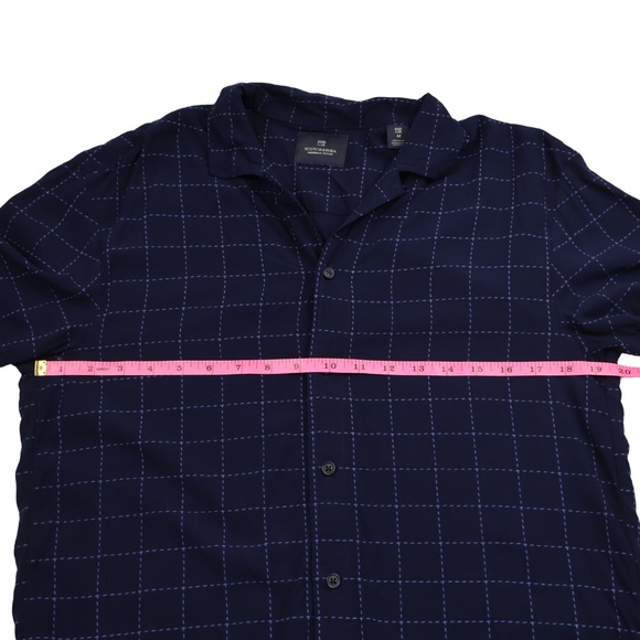 Scotch & Soda Amsterdam Couture Blue Windowpane Blouse Medium - Picture 8 of 11